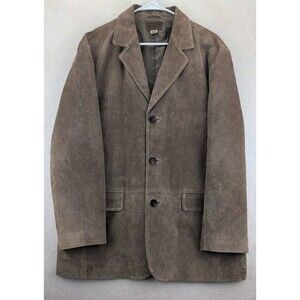 Pendleton Suede Feel Pigskin Leather Blazer Jacket Men's Large Pockets Beige